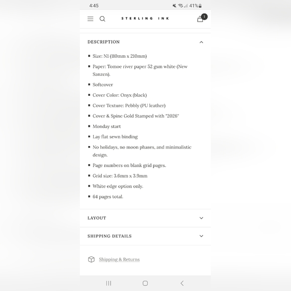 Sterling Ink N1  Horizontal weekly Planner Books (Set Of 2) For 2026 Nwt - Picture 5 of 5